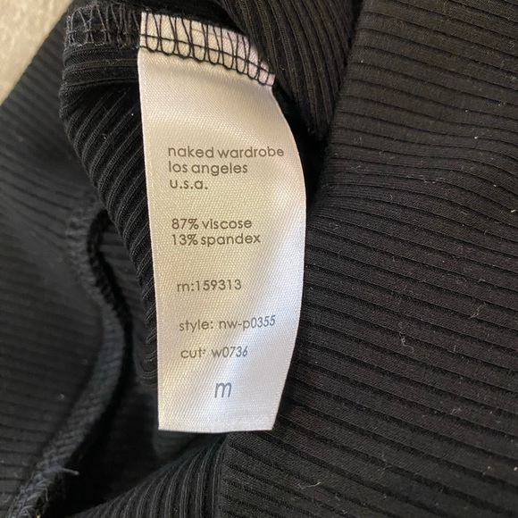 Naked Wardrobe Black Ribbed Leggings Medium - Picture 6 of 6